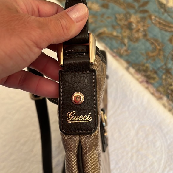 Gucci monogram crossbody crystal canvas and leather bag - Picture 14 of 14